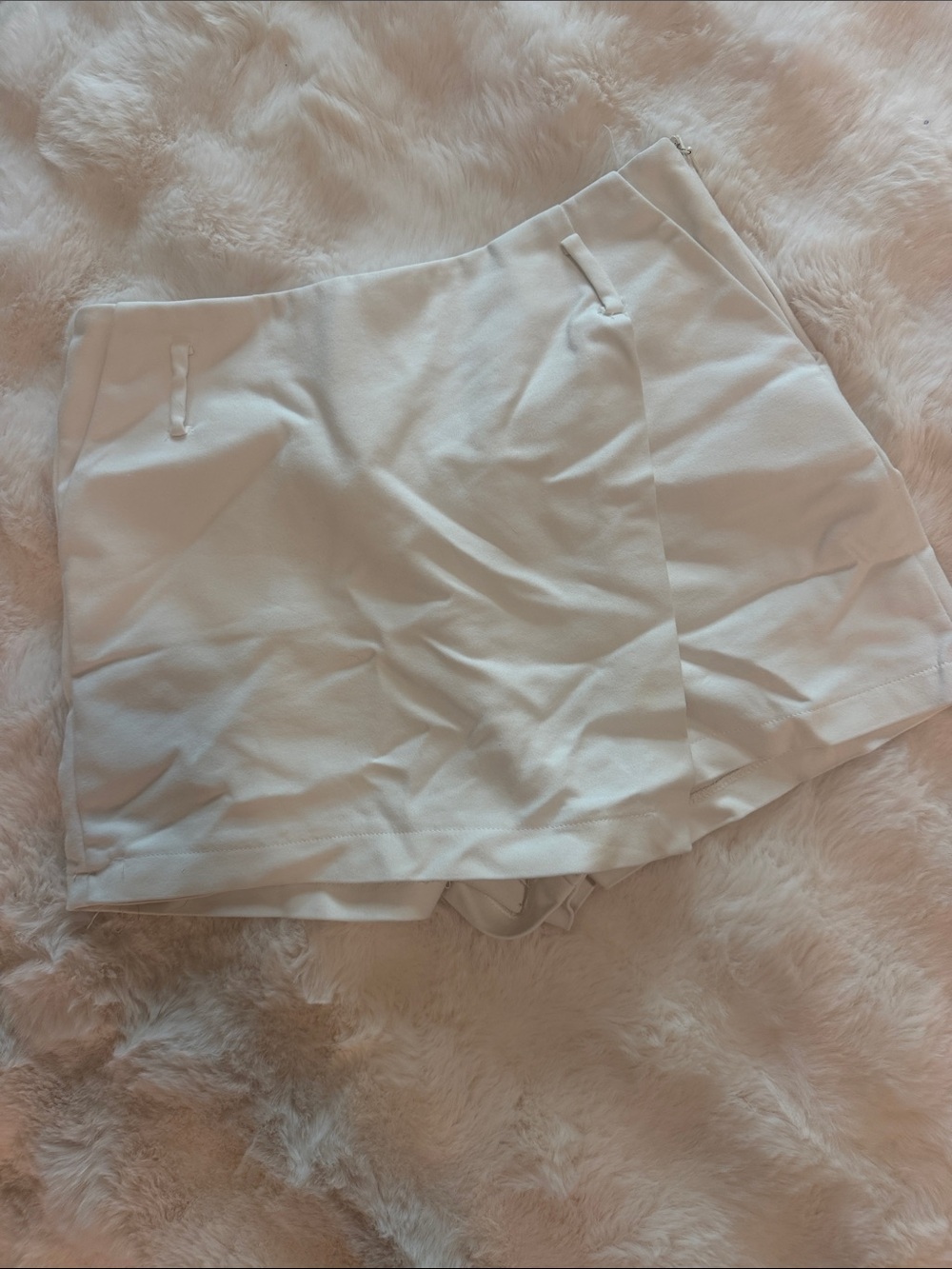 ZARA White Tailored Skort with Front Wrap Panel